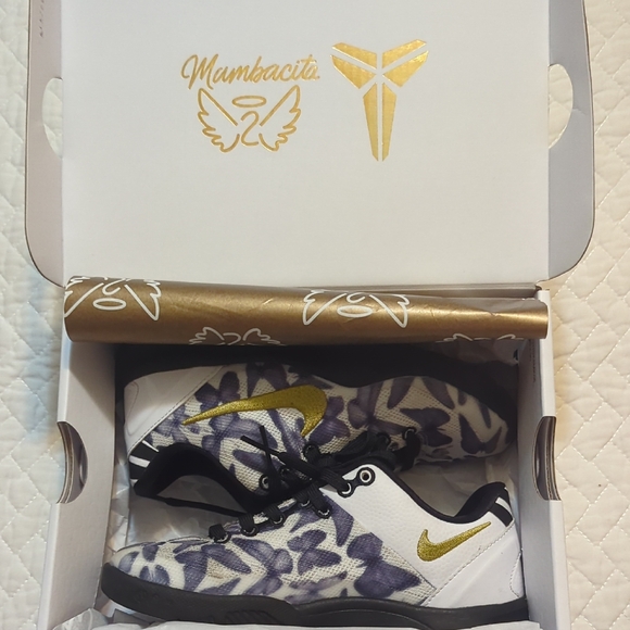 Nike Mambacita Floral Sneakers with Gold and Purple - Picture 1 of 10